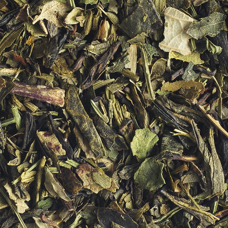 Organic slimming green tea in bulk: birch, dandelion, horsetail...