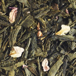 Thé vert bio à la fraise, rose et framboise en vrac