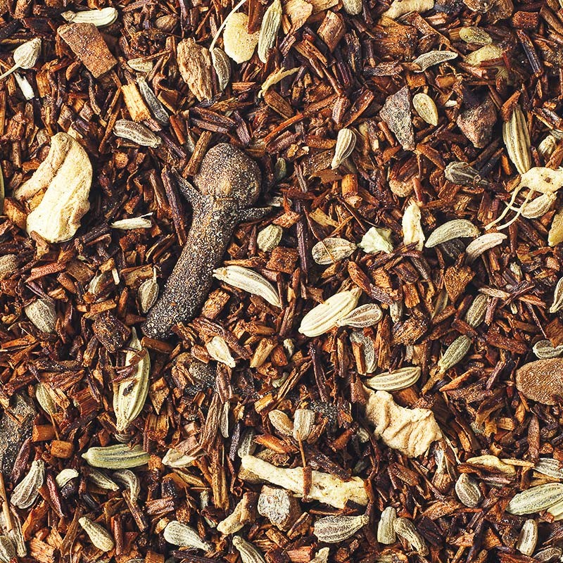 Organic rooibos infusion with chai spices.