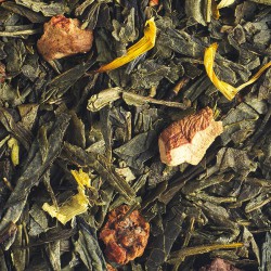 Organic loose green tea with pear and apple.