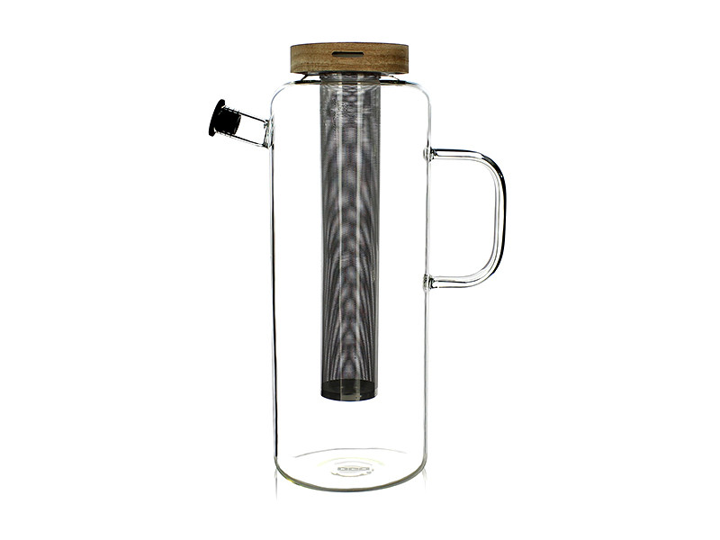 Glass bottle in 1.5 liters I glass drinking bottle with bamboo cap