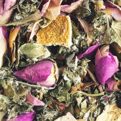 Tisane en vrac bio : rose, framboisier, fleur d'oranger...