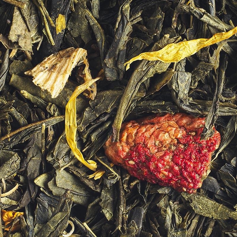 Thé vert parfumé bio en vrac aux fruits d'été