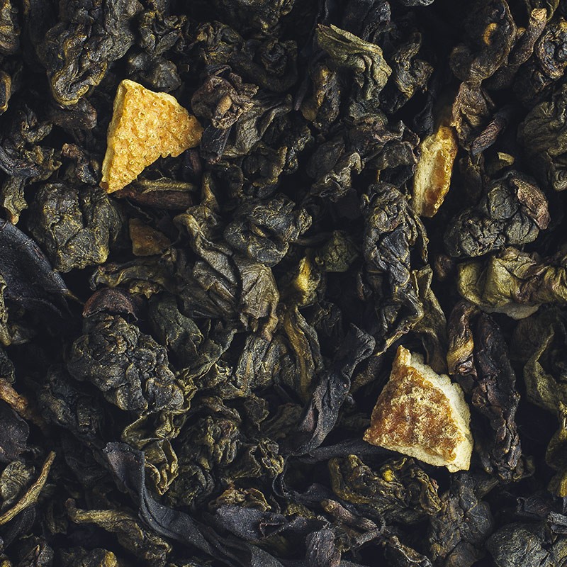 Organic loose oolong tea with orange
