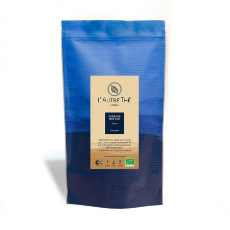 Herbal tea made from roasted buckwheat seeds, gluten-free and caffeine-free.