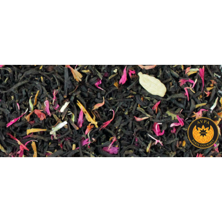 Organic black tea scented with exotic flavors.