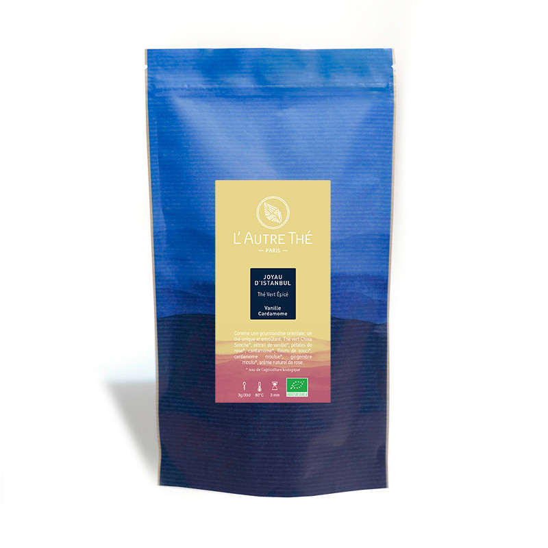 Thé parfumé bio Joyau d'Instabul fleur, épices, vanille. L'Autre Thé Paris.