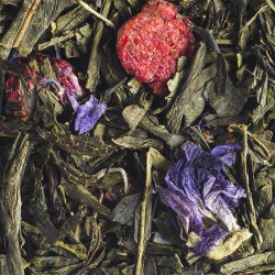 Fruity raspberry and violet green tea.